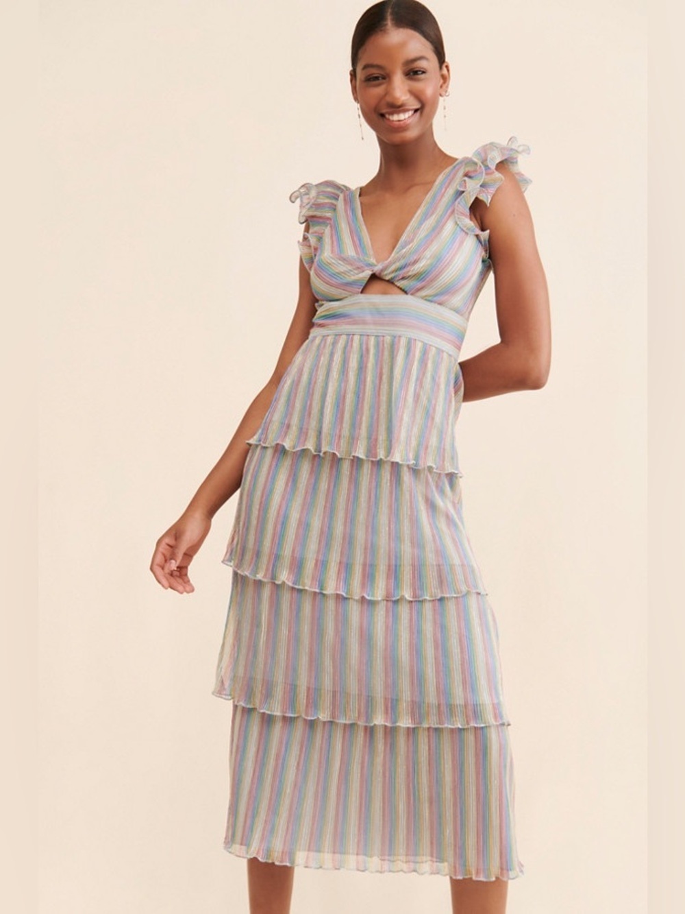 Saylor ‘Lyla’ Metallic Midi Dress